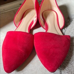 Bright red flats